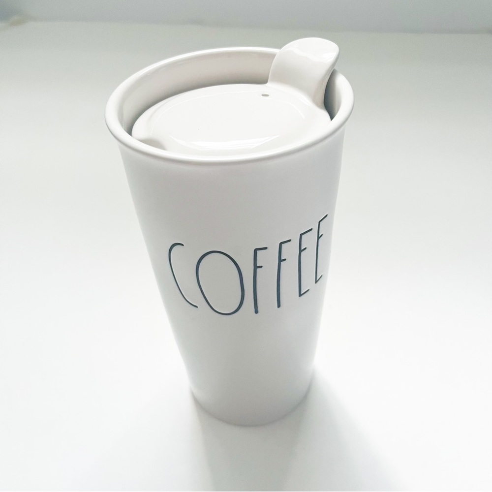 Rae Dunn Ceramic COFFEE Tumbler with Lid travel mug tumbler